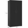 imageSONGMICS Garage Cabinet Metal Storage Cabinet with Doors and Shelves Office Cabinet for Home Office Garage and Utility Room Black UOMC015B01