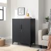 imageSONGMICS Garage Cabinet Metal Storage Cabinet with Doors and Shelves for Home Office Garage and Utility Room Black UOMC013B01Black