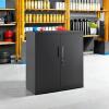 imageSONGMICS Garage Cabinet Metal Storage Cabinet with Doors and Shelves for Home Office Garage and Utility Room Black UOMC013B01Black