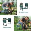 imageSONGMICS Garden Kneeler and Seat Multifunctional Garden Kneeling Bench Gardening Gifts for Women Men Folding Gardening Stool with 1 Tool Bag 6Inch Wide Kneeling Pad Dark Green UGGK49LGreen