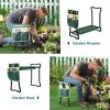 imageSONGMICS Garden Kneeler and Seat Multifunctional Garden Kneeling Bench Gardening Gifts for Women Men Folding Gardening Stool with 1 Tool Bag 6Inch Wide Kneeling Pad Dark Green UGGK49LGreen