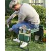 imageSONGMICS Garden Kneeler and Seat Multifunctional Garden Kneeling Bench Gardening Gifts for Women Men Folding Gardening Stool with 1 Tool Bag 6Inch Wide Kneeling Pad Dark Green UGGK49LGreen