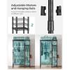 imageSONGMICS Garment Rack Heavy Duty Clothes Rack Freestanding Portable Wardrobe Closet for Hanging Clothes with 1 Storage Box 8 Hooks Adjustable Wire Shelves 3 Hanging Rods Black ULGR421B01