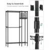 imageSONGMICS Garment Rack Heavy Duty Clothes Rack Freestanding Portable Wardrobe Closet for Hanging Clothes with 1 Storage Box 8 Hooks Adjustable Wire Shelves 3 Hanging Rods Black ULGR421B01