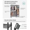 imageSONGMICS Garment Rack Heavy Duty Clothes Rack Freestanding Portable Wardrobe Closet for Hanging Clothes with 1 Storage Box 8 Hooks Adjustable Wire Shelves 3 Hanging Rods Black ULGR421B01