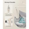 imageSONGMICS Hammock Chair Load Capacity 500 lb Hanging Chair with 2 Cushions Large Hammock Swing with Chain and Pocket for Indoor Outdoor Living Room Bedroom Cream White UGDC197M01Dove Gray
