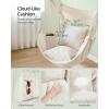imageSONGMICS Hammock Chair Load Capacity 500 lb Hanging Chair with 2 Cushions Large Hammock Swing with Chain and Pocket for Indoor Outdoor Living Room Bedroom Cream White UGDC197M01Cream White