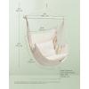 imageSONGMICS Hammock Chair Load Capacity 500 lb Hanging Chair with 2 Cushions Large Hammock Swing with Chain and Pocket for Indoor Outdoor Living Room Bedroom Cream White UGDC197M01Cream White