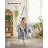 imageSONGMICS Hanging Chair Hammock Chair with Large Thick Cushion Boho Swing Chair for Bedroom Patio Balcony Garden Holds up to 264 lb Accessories Included Cream White and Dove Gray UGDC042G01Dove Gray