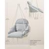 imageSONGMICS Hanging Chair Hammock Chair with Large Thick Cushion Boho Swing Chair for Bedroom Patio Balcony Garden Holds up to 264 lb Accessories Included Cream White and Dove Gray UGDC042G01Cloud White  Gray