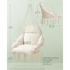 imageSONGMICS Hanging Chair Hammock Chair with Large Thick Cushion Boho Swing Chair for Bedroom Patio Balcony Garden Holds up to 264 lb Accessories Included Cream White and Dove Gray UGDC042G01Cloud White