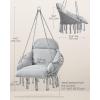 imageSONGMICS Hanging Chair Hammock Chair with Large Thick Cushion Boho Swing Chair for Bedroom Patio Balcony Garden Holds up to 264 lb Accessories Included Cream White and Dove Gray UGDC042G01Dove Gray