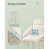 imageSONGMICS Hanging Chair Hammock Chair with Large Thick Cushion Boho Swing Chair for Bedroom Patio Balcony Garden Holds up to 264 lb Accessories Included Cream White and Dove Gray UGDC042G01Cloud White