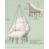 imageSONGMICS Hanging Chair Hammock Chair with Large Thick Cushion Boho Swing Chair for Bedroom Patio Balcony Garden Holds up to 264 lb Accessories Included Cream White and Dove Gray UGDC042G01Dove Gray  Cream White