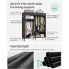 imageSONGMICS Heavy Duty Clothes Rack 65 Inch Freestanding Portable Wardrobe with Hanging Rails and Shelves Total Load 242 lb Easy Assembly for Cloakroom Bedroom Black URDR201B022Row with Cover
