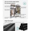 imageSONGMICS Heavy Duty Clothes Rack 65 Inch Freestanding Portable Wardrobe with Hanging Rails and Shelves Total Load 242 lb Easy Assembly for Cloakroom Bedroom Black URDR201B022Row without Cover
