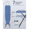 imageSONGMICS Ironing Board Foldable Iron Board Height Adjustable up to 35 Inches with 4 Layered Cover and Pad Iron Rest Hook Steel XLegs for Home Laundry Room Dorm Dove Gray ULLB001G01Midnight Blue