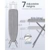 imageSONGMICS Ironing Board Foldable Iron Board Height Adjustable up to 35 Inches with 4 Layered Cover and Pad Iron Rest Hook Steel XLegs for Home Laundry Room Dorm Dove Gray ULLB001G01Dove Gray