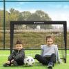 imageSONGMICS Kids Soccer Goals for Backyard 4x3 ft Portable Soccer Nets Training Equipment Toddler Soccer Goal with Carrying Bag for FieldBlack