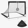 imageSONGMICS Kids Soccer Goals for Backyard 4x3 ft Portable Soccer Nets Training Equipment Toddler Soccer Goal with Carrying Bag for FieldBlack