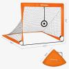 imageSONGMICS Kids Soccer Goals for Backyard 4x3 ft Portable Soccer Nets Training Equipment Toddler Soccer Goal with Carrying Bag for FieldOrange