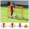 imageSONGMICS Kids Soccer Goals for Backyard 4x3 ft Portable Soccer Nets Training Equipment Toddler Soccer Goal with Carrying Bag for FieldOrange