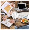 imageSONGMICS Laptop Desk Bed Sofa Breakfast Tray Adjustable Tilt Top RightLeft Handed Adjustable Folding Legs Drawer Rustic Dark Brown ULLD110B01