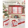imageSONGMICS Large Christmas Decoration Storage Box 4Inch 54 Slots Plastic Christmas Bauble Storage Box with Lid Dual Zippers 6 Trays Side Handles Cherry Red URFB030T01Cherry Red