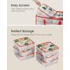 imageSONGMICS Large Christmas Decoration Storage Box 4Inch 54 Slots Plastic Christmas Bauble Storage Box with Lid Dual Zippers 6 Trays Side Handles Cherry Red URFB030T01Cherry Red