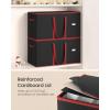 imageSONGMICS Large Christmas Ornament Storage Box Dual Zippers Stackable Christmas Storage Container with Lid 8 Trays 600D Oxford 3Inch 128 Slots Cherry Red URFB035R01Ink Black