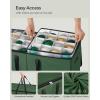 imageSONGMICS Large Christmas Ornament Storage Box Dual Zippers Stackable Christmas Storage Container with Lid 8 Trays 600D Oxford 3Inch 128 Slots Cherry Red URFB035R01Forest Green