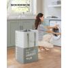 imageSONGMICS Laundry Basket Laundry Hamper with 2 Compartments Collapsible WaterRepellent Clothes Hamper 238 Gallon 90L Tall Laundry Bag for Bedroom Bathroom Light Gray ULCB209G11Light Gray