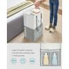 imageSONGMICS Laundry Basket Laundry Hamper with 2 Compartments Collapsible WaterRepellent Clothes Hamper 238 Gallon 90L Tall Laundry Bag for Bedroom Bathroom Light Gray ULCB209G11Light Gray