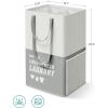 imageSONGMICS Laundry Basket Laundry Hamper with 2 Compartments Collapsible WaterRepellent Clothes Hamper 238 Gallon 90L Tall Laundry Bag for Bedroom Bathroom Light Gray ULCB209G11Light Gray
