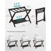 imageSONGMICS Luggage Rack Folding Suitcase Stand with Storage Shelf for Guest Room Hotel Bedroom HeavyDuty Holds up to 131 lb Classic White URLR007W01Expresso
