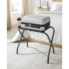 imageSONGMICS Luggage Rack Luggage Rack for Guest Room Suitcase Stand Steel Frame Foldable for Bedroom Gray URLR64GSBlack