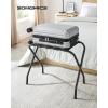 imageSONGMICS Luggage Rack Luggage Rack for Guest Room Suitcase Stand Steel Frame Foldable for Bedroom Gray URLR64GSBlack