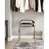imageSONGMICS Luggage Rack Luggage Rack for Guest Room Suitcase Stand Steel Frame Foldable for Bedroom Gray URLR64GSGolden