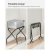 imageSONGMICS Luggage Rack for Guest Room Suitcase Stand Foldable Steel Frame for Hotel Bedroom Holds up to 110 lb 272 x 15 x 205 Inches Slate Gray URLR001G01Black