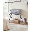 imageSONGMICS Luggage Rack for Guest Room Suitcase Stand Foldable Steel Frame for Hotel Bedroom Holds up to 110 lb 272 x 15 x 205 Inches Slate Gray URLR001G01Black