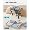 imageSONGMICS Luggage Rack for Guest Room Suitcase Stand Foldable Steel Frame for Hotel Bedroom Holds up to 110 lb 272 x 15 x 205 Inches Slate Gray URLR001G01Black