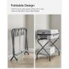 imageSONGMICS Luggage Racks Set of 2 Suitcase Stand with Fabric Storage Shelf for Guest Room Bedroom Hotel Foldable Steel Frame Holds up to 110 lb 272 x 15 x 205 Inches Black URLR002B02Slate Gray