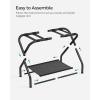 imageSONGMICS Luggage Racks Set of 2 Suitcase Stand with Fabric Storage Shelf for Guest Room Bedroom Hotel Foldable Steel Frame Holds up to 110 lb 272 x 15 x 205 Inches Black URLR002B02Black