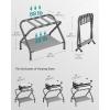 imageSONGMICS Luggage Racks Set of 2 Suitcase Stand with Fabric Storage Shelf for Guest Room Bedroom Hotel Foldable Steel Frame Holds up to 110 lb 272 x 15 x 205 Inches Black URLR002B02Slate Gray