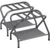 imageSONGMICS Luggage Racks Set of 2 Suitcase Stand with Fabric Storage Shelf for Guest Room Bedroom Hotel Foldable Steel Frame Holds up to 110 lb 272 x 15 x 205 Inches Black URLR002B02Slate Gray
