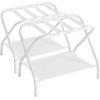 imageSONGMICS Luggage Racks Set of 2 Suitcase Stand with Fabric Storage Shelf for Guest Room Bedroom Hotel Foldable Steel Frame Holds up to 110 lb 272 x 15 x 205 Inches Black URLR002B02Cloud White