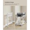 imageSONGMICS Luggage Racks for Guest Room Set of 2 Suitcase Stand with Storage Shelf Steel Frame Foldable for Easy Storage Hotel Bedroom Black URLR003B02Cloud White