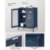 imageSONGMICS Metal Storage Cabinet with Mesh Doors Steel Display Cabinets with Adjustable Shelves for Bathroom Home Office Black UOMC002B01Midnight Blue