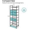 imageSONGMICS Narrow Shoe Rack  Sturdy 8 Tier Metal Tall Shoe Rack Shelf Slim Shoe Storage Organizer for Closet Entryway Small Spaces BronzeBlack