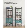 imageSONGMICS Narrow Shoe Rack  Sturdy 8 Tier Metal Tall Shoe Rack Shelf Slim Shoe Storage Organizer for Closet Entryway Small Spaces BronzeBlack